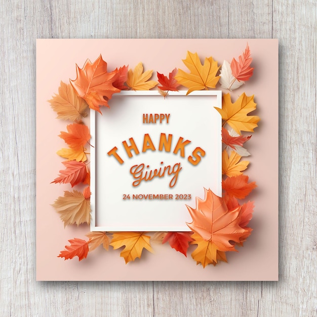 Fröhlicher Thanksgiving-Quadrat-Flyer, Social-Media-Banner
