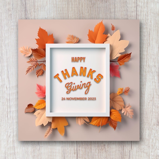 Fröhlicher Thanksgiving-Quadrat-Flyer, Social-Media-Banner