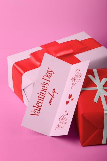 Fröhliches geschenk-mockup-design zum valentinstag
