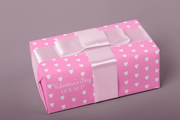 PSD fröhliches geschenk-mockup-design zum valentinstag