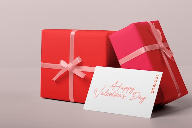 PSD fröhliches geschenk-mockup-design zum valentinstag