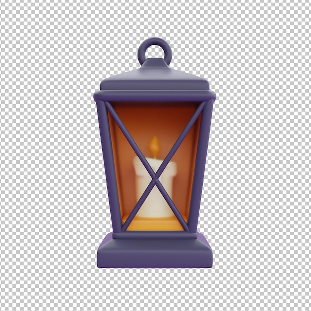 Fröhliches Halloween mit Laterne isoliert auf weißem Hintergrund traditionelle Oktoberferien 3D-Rendering