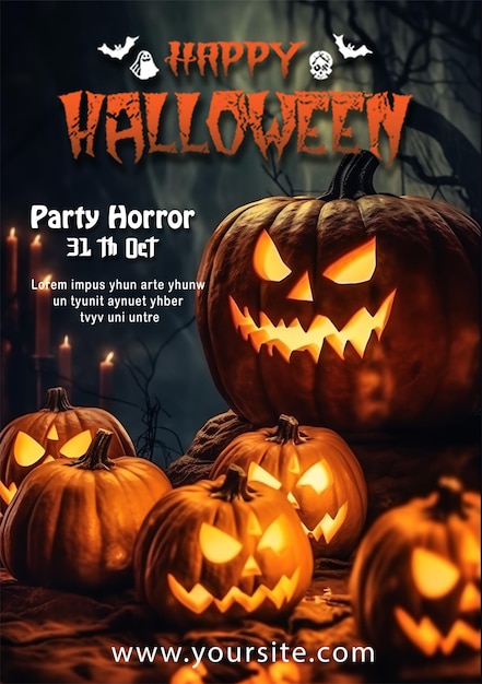 PSD fröhliches halloween-plakat-feierdesign