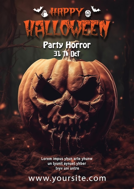 PSD fröhliches halloween-plakat-feierdesign