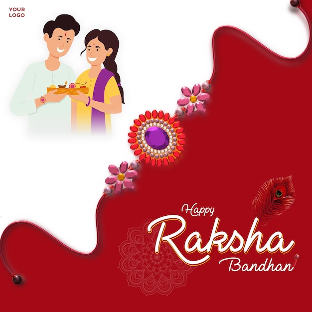 PSD fröhliches raksha-bandhan-festival-feier-social-media-beitragsdesign