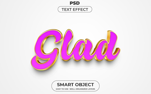 Froh 3d editierbarer Texteffekt Premium mit Hintergrund