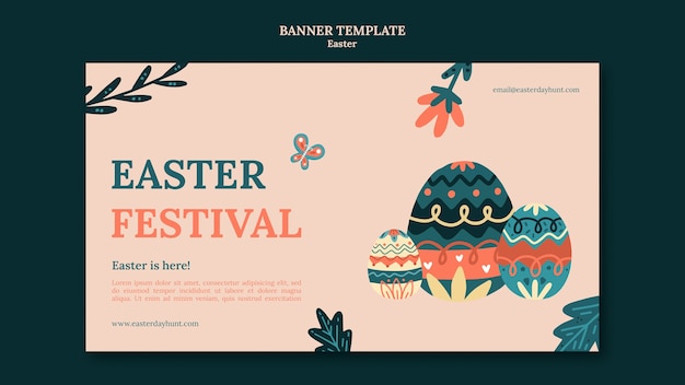Frohe Ostern-Vorlage im flachen Design