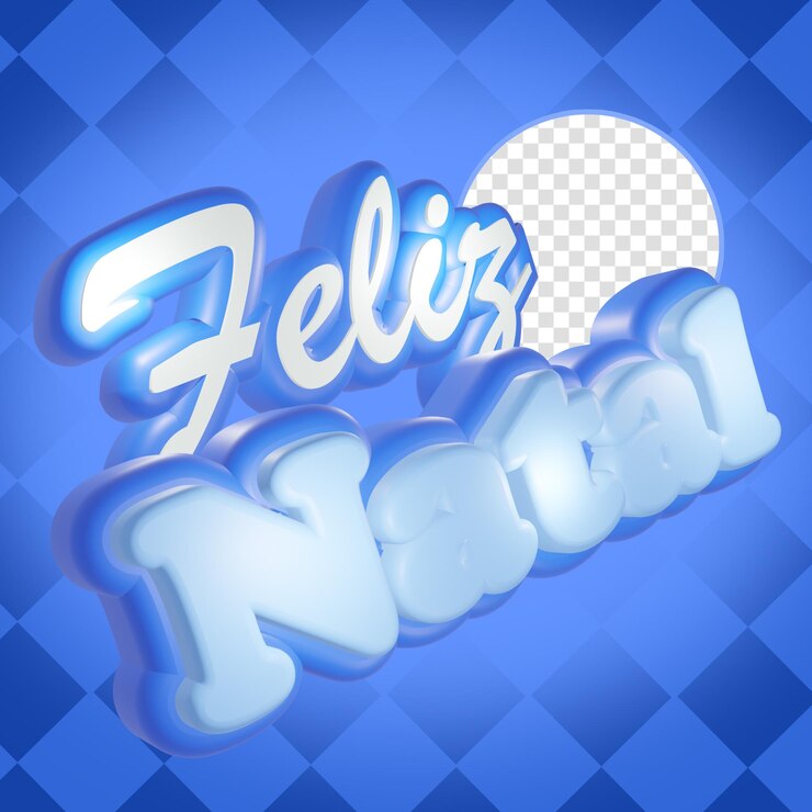 PSD frohe weihnachten 3d blau und weiß