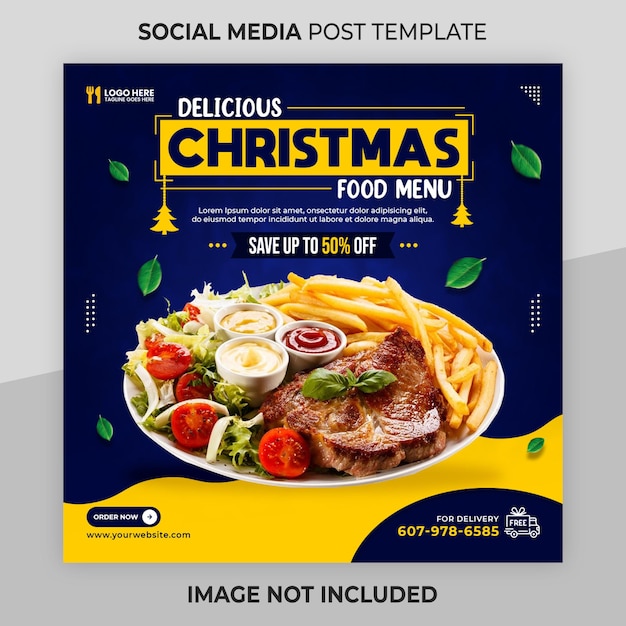 Frohe weihnachten instagram-post oder quadratische web-banner-vorlage