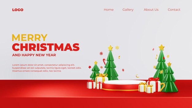 Frohe weihnachten und glücklicher hintergrund mit glänzendem goldenem text und geschenkbox auf schwarzem hintergrund
