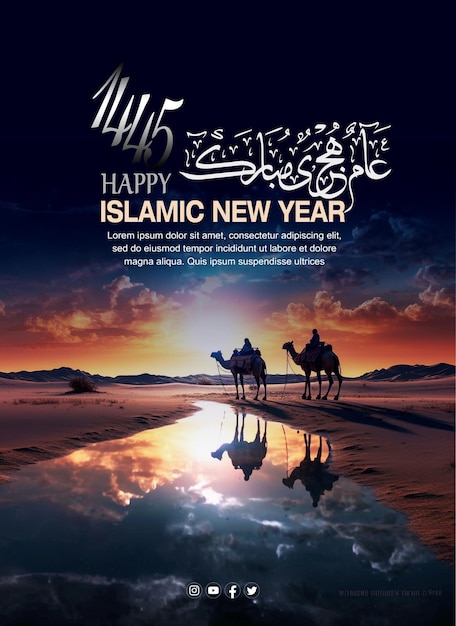 PSD frohes neues hijri-jahr 1445 frohes islamisches neujahr