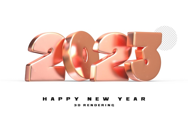 Frohes neues Jahr 2023 3D-Nummer