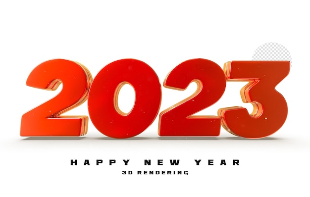 Frohes neues Jahr 2023 3D-Nummer