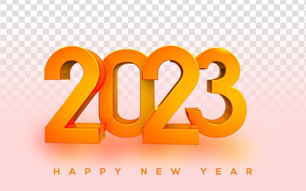 Frohes neues Jahr 2023 mit goldenem Render