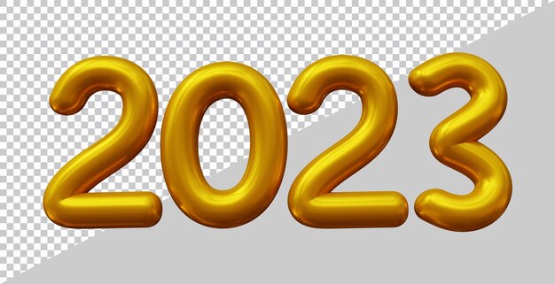 Frohes neues Jahr 2023 Nummer mit modernem 3D-Stil