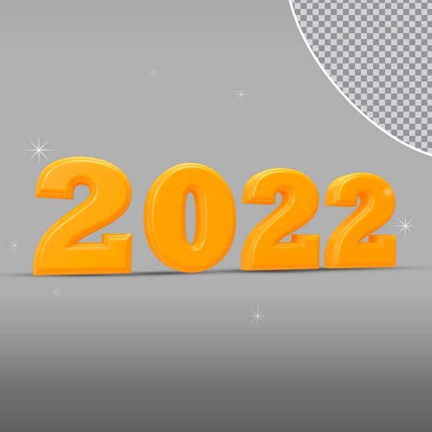 Frohes neues Jahr Nummer 2022 3D