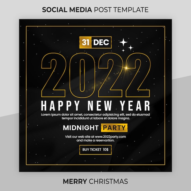 Frohes neues Jahr Party Instagram-Post und quadratische Banner-Vorlage