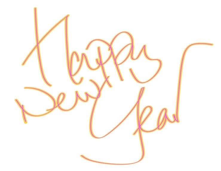PSD frohes neues jahr typografie