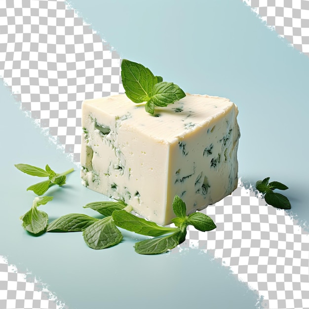 PSD fromage bleu et menthe sur un fond transparent