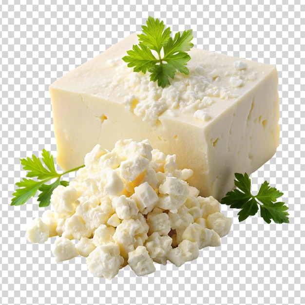 PSD le fromage et le persil sur fond transparent