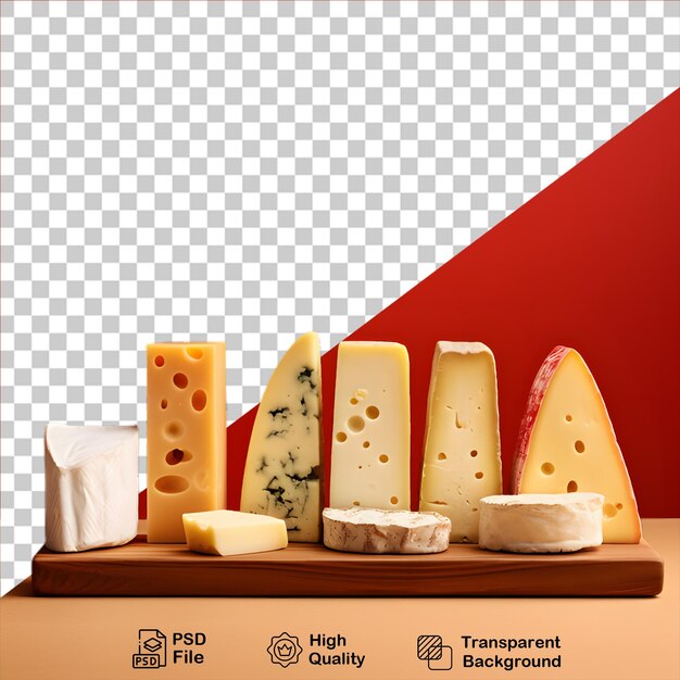 Le Fromage Sur Une Planche De Bois Isolée Sur Un Fond Transparent Comprend Un Fichier Png