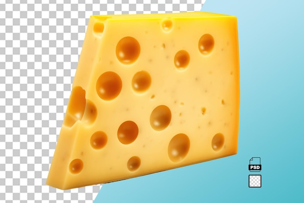 PSD fromage suisse isolé sur fond blanc ou transparent image générée par ai