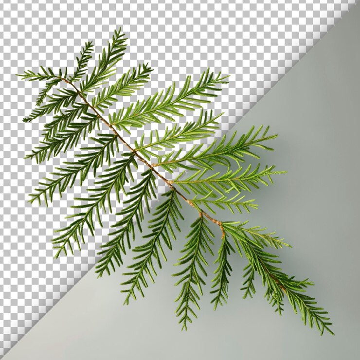 PSD fronda de hemlock con detalle de fondo transparente