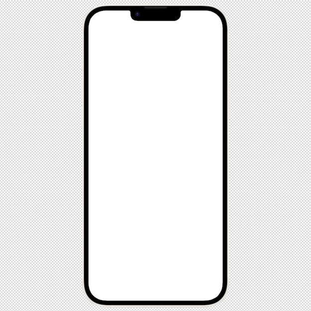 Front-Side-Foto eines weißen Smartphones oder Mobiltelefons ohne Hintergrund Vorlage für ein Mockup