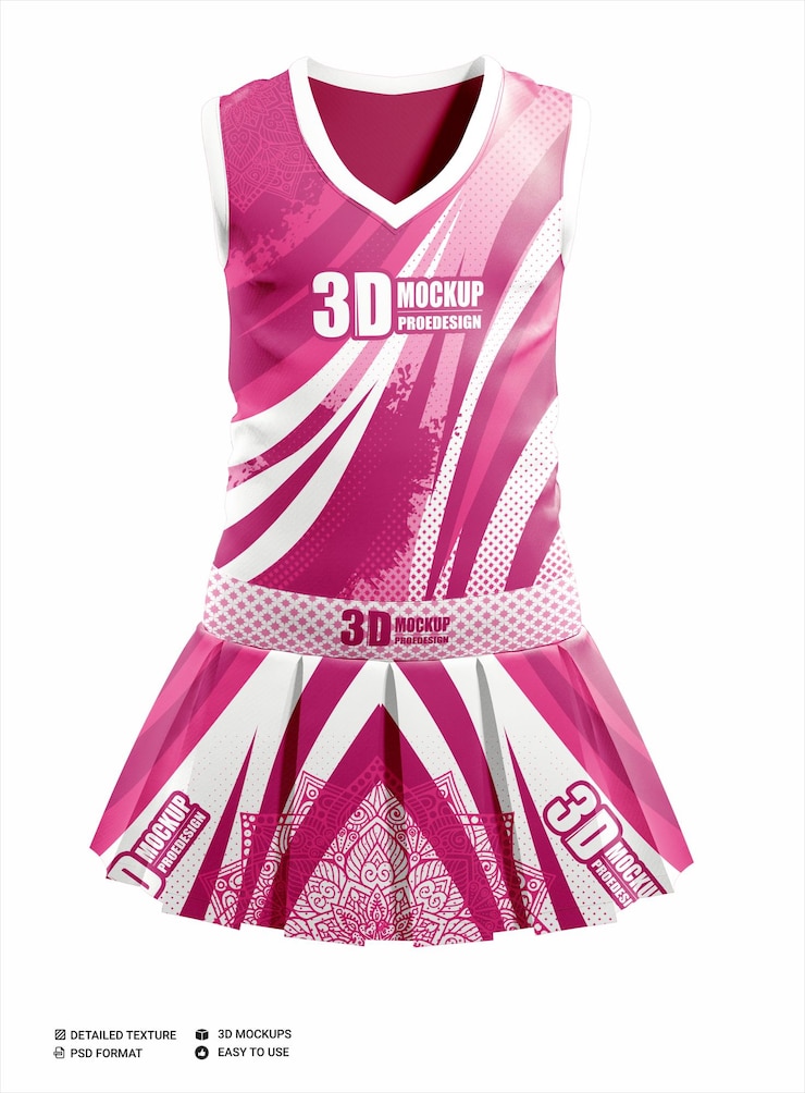 PSD front side girls tennis jersey mockup