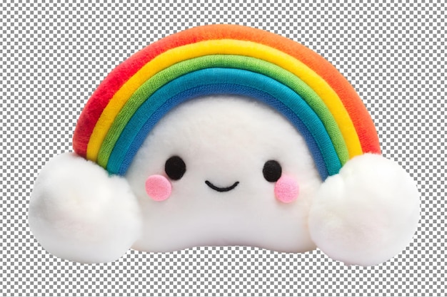 front view of a cuddly cloud plushie vector