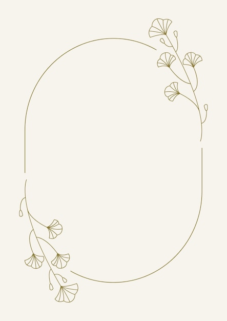 Fronteira de página floral moderna minimalista dourada