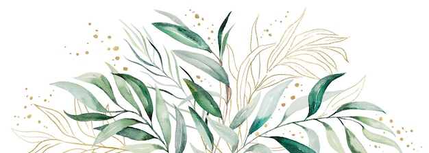 Fronteira feita com aquarela verde claro deixa espaço de cópia de ilustração de casamento isolado
