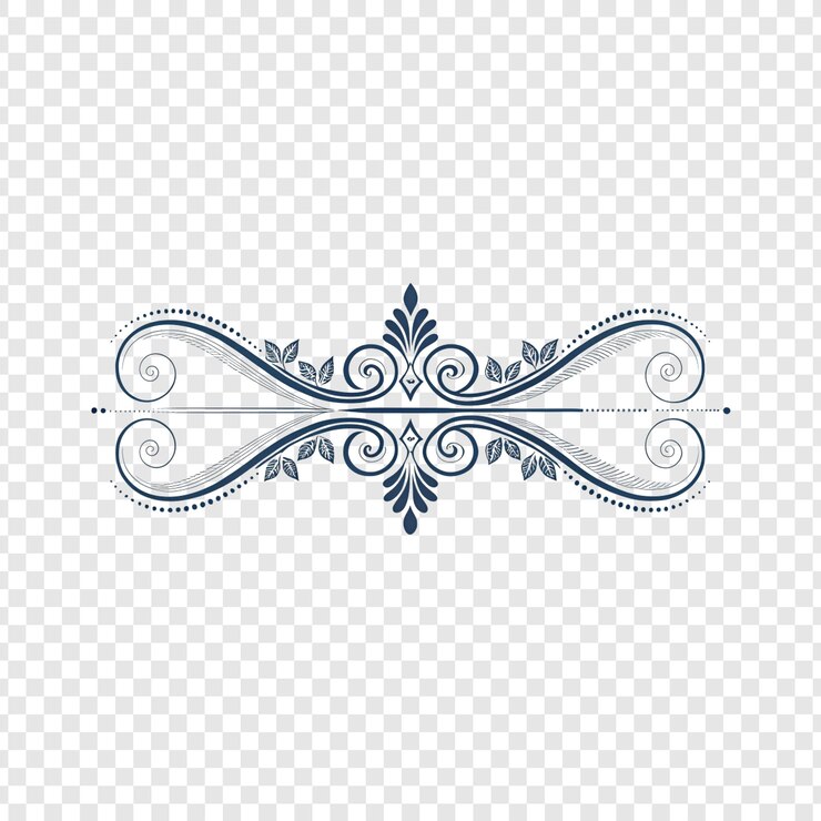 PSD fronteira ornamental elegante com redemoinhos e folhas