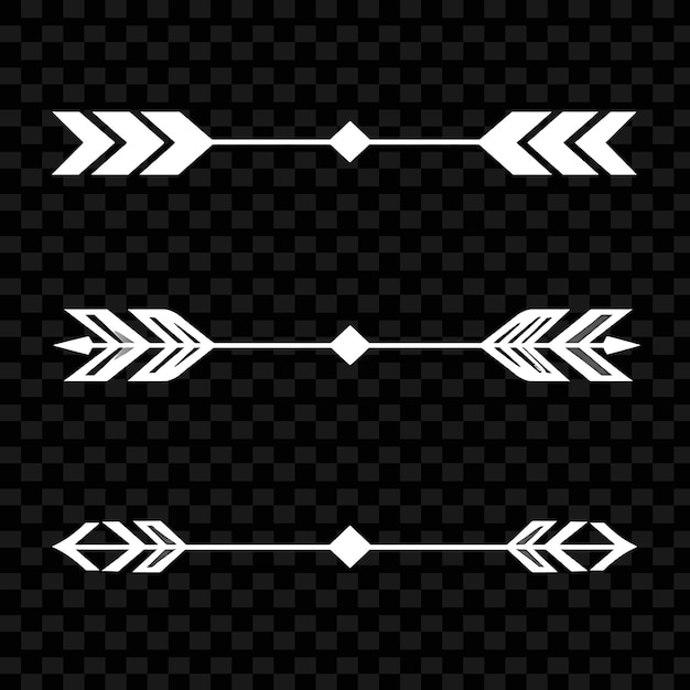 Fronteras decorativas flechas diamantes y hexágonos monocromáticos blancos y negros estilo minimalista