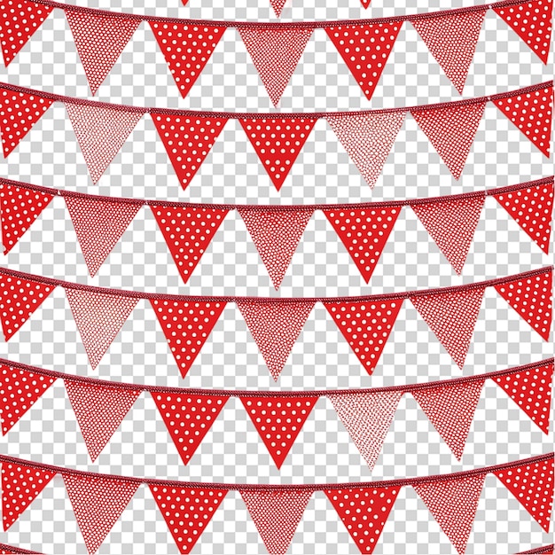 Frontière de bandeau de fête en triangle rouge sans couture isolée sur un fond transparent