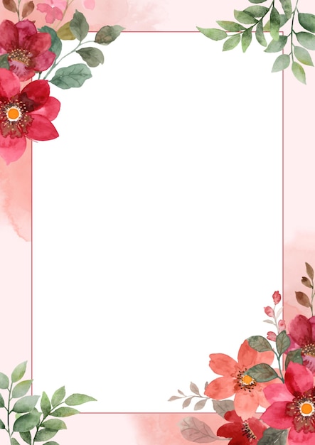 Frontière de la page florale rouge
