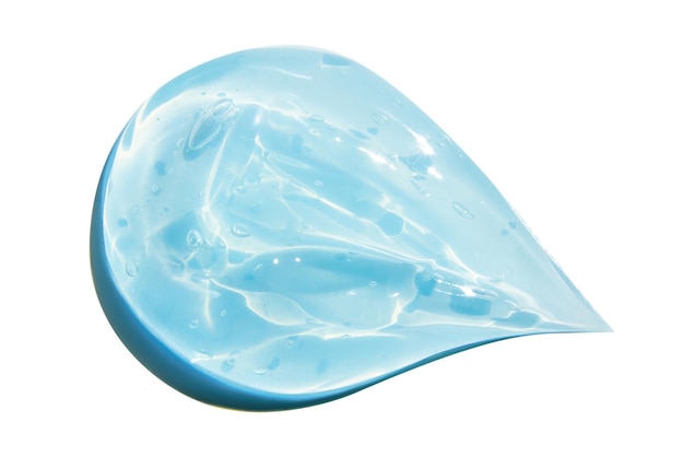 PSD un frottis d'un beau gel bleu épais transparent sur un fond vide