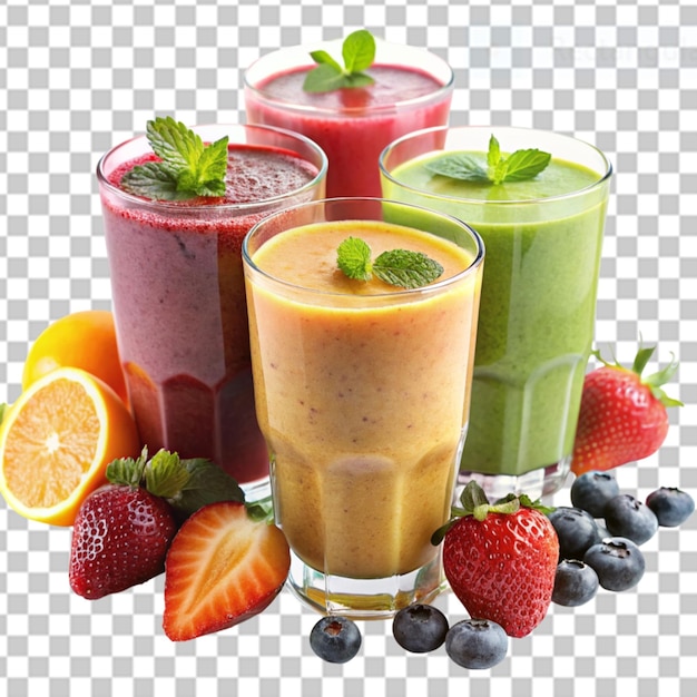 PSD frucht-smoothie auf durchsichtigem hintergrund