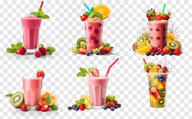 PSD frucht-smoothie im glas ist auf durchsichtigem hintergrund psd