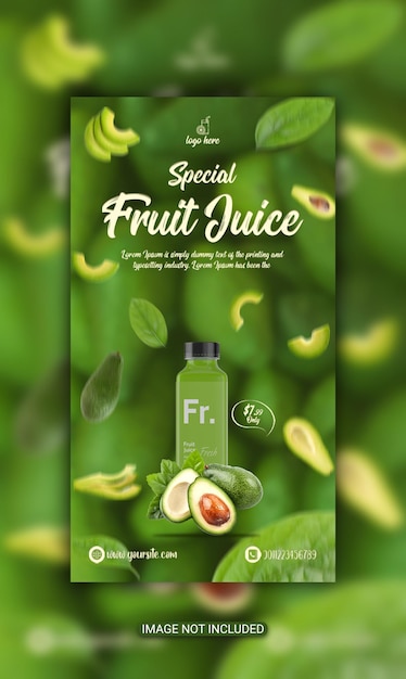 PSD fruchtsaft-menü-flyer-design