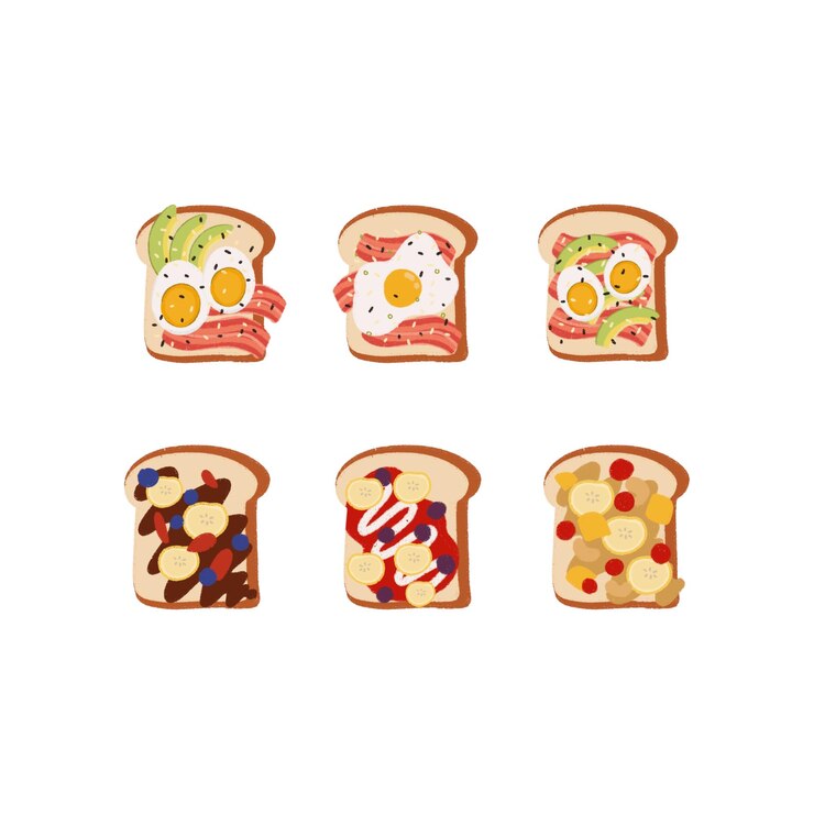 PSD frühstücks-toast-handzeichnung