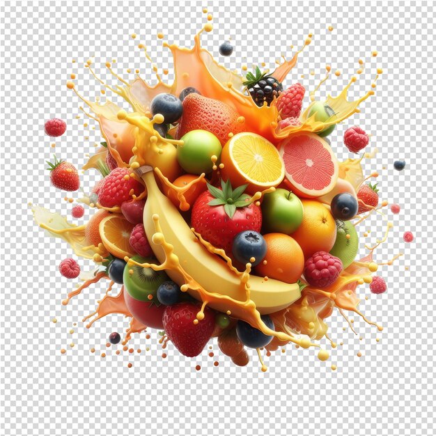 PSD fruit 3d isolé sur une toile png transparente