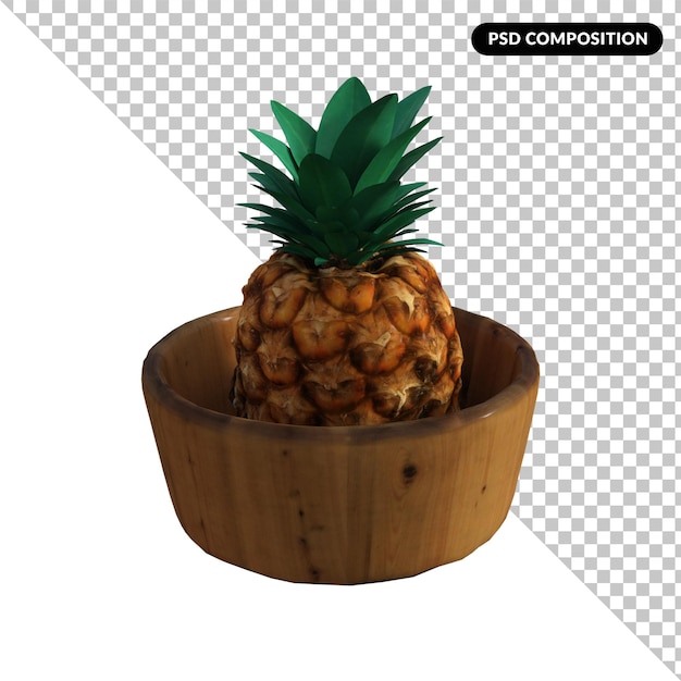 Fruit D'ananas Rendu 3d Isolé