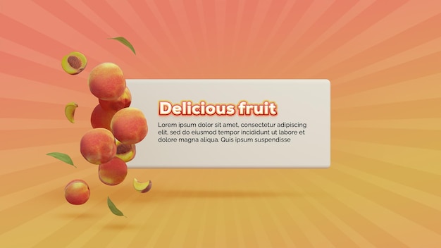 PSD fruit business promo banner-design mit 3d-rendered-konzept