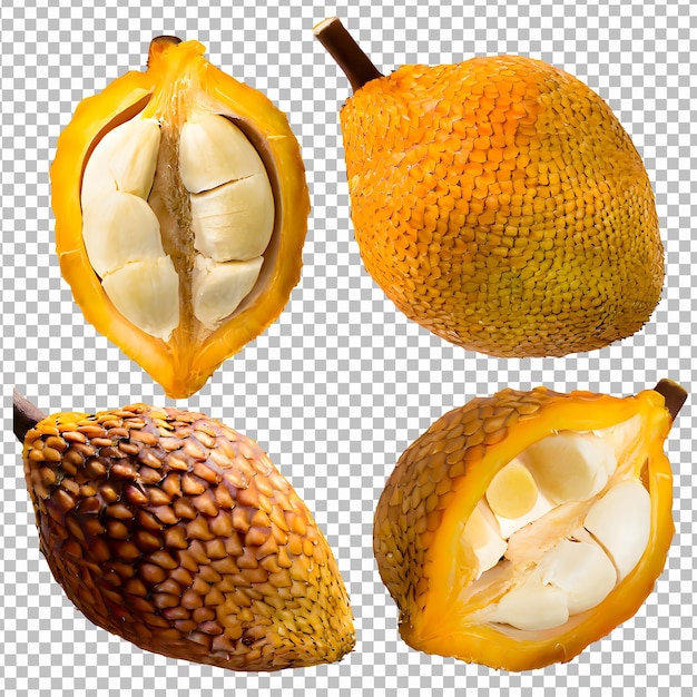 PSD fruit de cempedak tranché isolé sur fond transparent