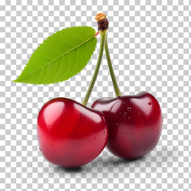 Fruit de cerise, deux cerises sur fond blanc png clipart