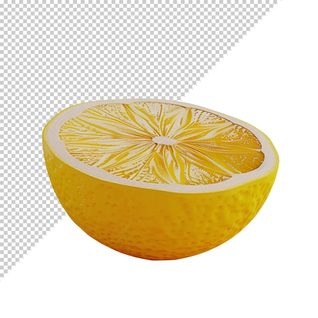 PSD fruit de citron 3d isolé sur un fond transparent