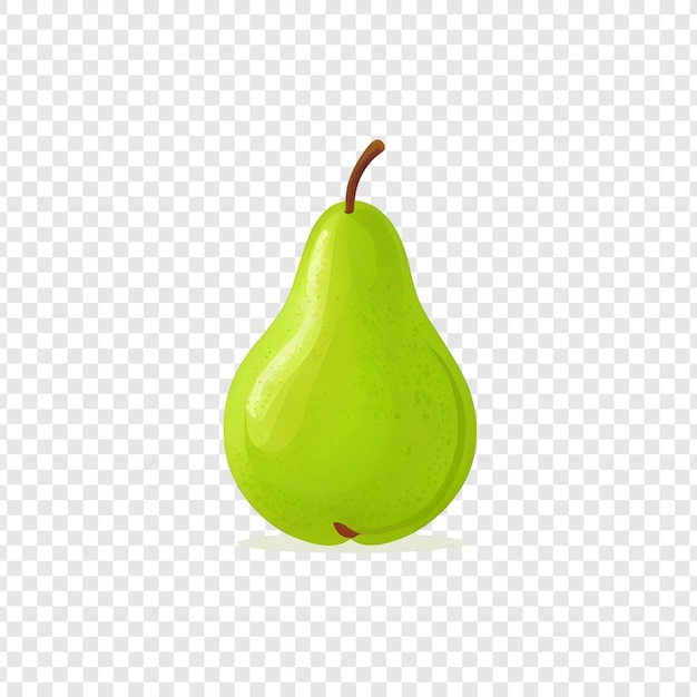 Fruit frais de poire verte juteuse isolé sur transparent