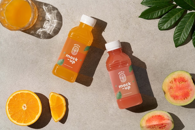 fruit juice bottle mockup design