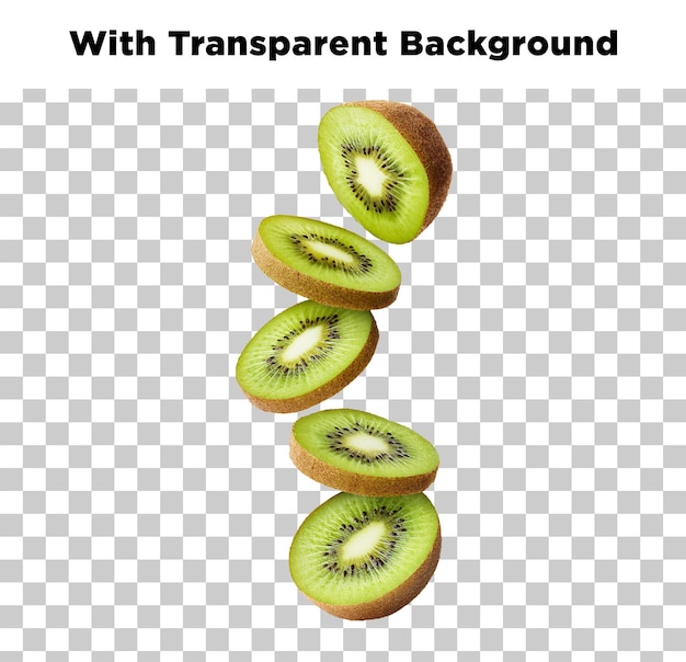 Fruit de kiwi tranché isolé sur un fond transparent